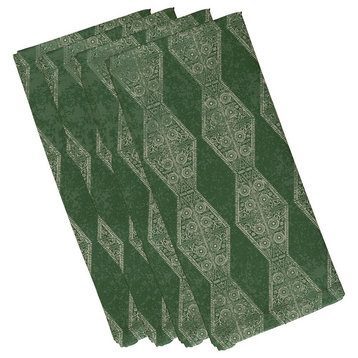 Pyramid Stripe, Print Napkin, Set of 4, Green