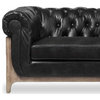MOD Chesterfield Black Tufted Leather Sectional Sofa