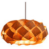 Wood Braids Hanging 3-Light Pendant Lamp, Cord Set- Type A