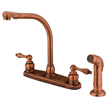 Kingston Brass Centerset Kitchen Faucet, Antique Copper