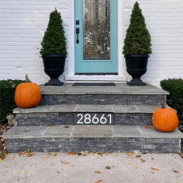 Address Plaque Positioned on Front Entry Steps
