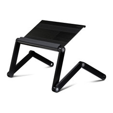 Aluminum Vented Adjustable Multi-Functional Laptop Desk Portable Bed Tray, Black