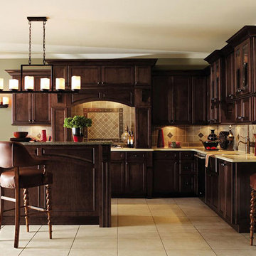 Dark Maple Kitchen Cabinets