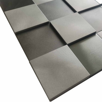 Mijas 11.97x11.97, Gray Peel-and-Stick Mosaic Metal Tile, Box of 11