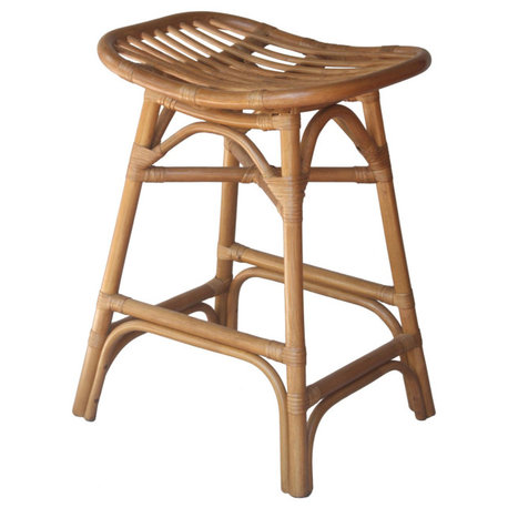 Damara Rattan Counter Stool, Canary Brown