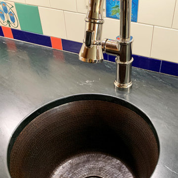 17" Large Round Hammered Copper Bar/Prep Sink (BR17DB)
