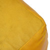 Solid Handmade Leather Pouf (Recycled Foam with Fibre Fill) PF12, Mustard, [Square) 18x18x18