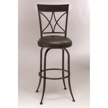 Hillsdale Killona 41.75" Metal Transitional Bar Stool in Antique Pewter Gray