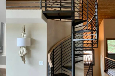 Example of a mountain style staircase design in Denver