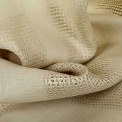 Linen Squares Drapery Fabric in Biscuit - Drapery Fabric