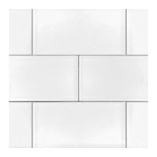 Subway Backsplash Tile, Shiny Gloss, 3"x6"
