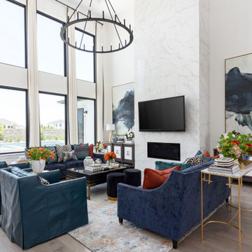 Bold And Colorful Living Room Fulshear TX