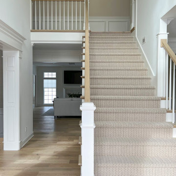 White Oak and White Staircase & Entryway