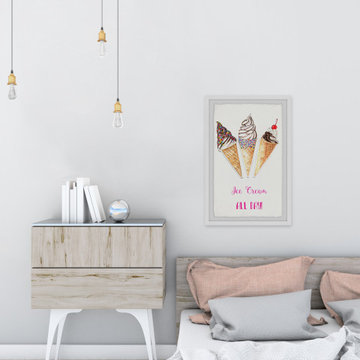 "Ice Cream All Day" Framed Painting Print