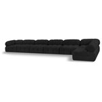 Meridian Furniture - Ames Boucle Fabric U-Shaped Modular Sectional, Black, 7-Piece: 5 Armless Chair, 2 Corner Chair - B - Introduce a touch of modern sophistication to your living area with the exquisite Ames Boucle Fabric Sectional. With plush black boucle fabric and unique design, it will elevate the visual appeal of your living space. This elegant and captivating sectional can be mixed and matched with other pieces from the collection to create an endless array of stunning looks. So, get ready to transform your living area into an inviting and stylish haven with the Ames Boucle Fabric Sectional.
