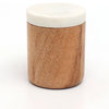 Agra Marble and Acacia Kitchen Canister