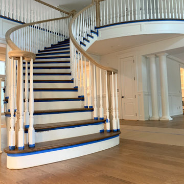 BELLE TERRE: 6" SELECT WHITE OAK INSTALLED & FINISHED W/ CUSTOM STAIN