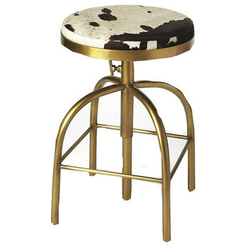 Butler Specialty Adjustable Bar Stool in Black and Gold