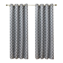 Royal Tradirion - Meridian Room Darkening Grommet Panels, 2PC, Gray, 104"x108" - Curtains