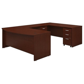 Scranton & Co 72" U-Shaped Desk with Pedestals in Mahogany