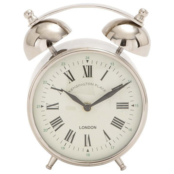Silver Stainless Steel and Aluminum Clock 27888