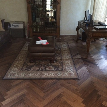 Natural Walnut "Character" Grade Herringbone Pattern Wood Floor