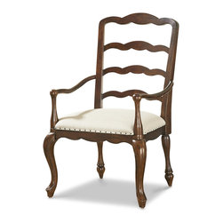 Sonoma Vintage Brown Upholstered Dining Arm Chair - Dining Chairs