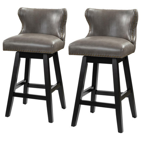 Johannes Swivel Bar & Counter Stool Set of 2, Grey