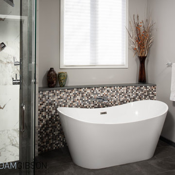 Muted Shower Tower Bath
