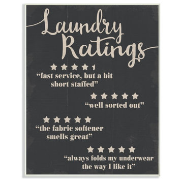 Stupell Industries Laundry Rating Five Star Bathroom Black Funny Word, 13 x 19
