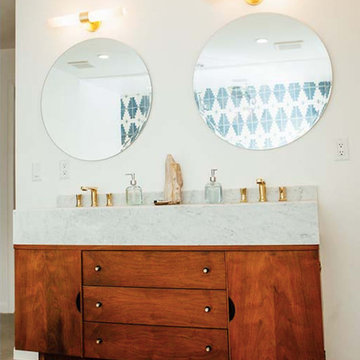 calming yet very adventurous cement patterns in nordic mid-century modern design