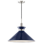 Mitzi by Hudson Valley Lighting - Kiki 1-Light Pendant, Polished Nickel Navy Shade, Large - We get it. Everyone deserves to enjoy the benefits of good design in their home, and now everyone can. Meet Mitzi. Inspired by the founder of Hudson Valley Lighting's grandmother, a painter and master antique-finder, Mitzi mixes classic with contemporary, sacrificing no quality along the way. Designed with thoughtful simplicity, each fixture embodies form and function in perfect harmony. Less clutter and more creativity, Mitzi is attainable high design.