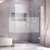 Unidoor Plus Frameless Hinged Shower Enclosure, Frosted Band, Chrome