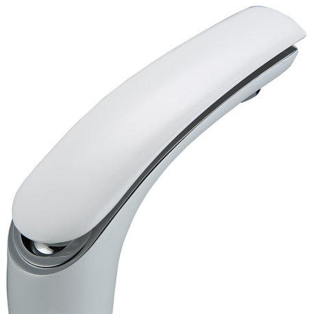 Leonardo Grun Contemporary Bath Sink Faucet, White