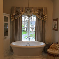 Custom Window Panel and Top Treatment for Bathrooms - Window Treatments