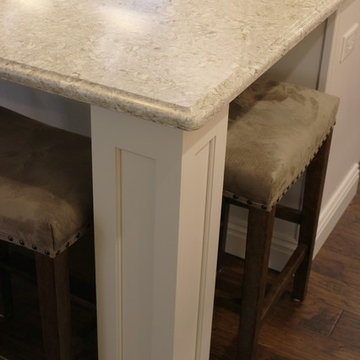 Davenport, IA- White Painted Kitchen With Gold Accents and Large Island