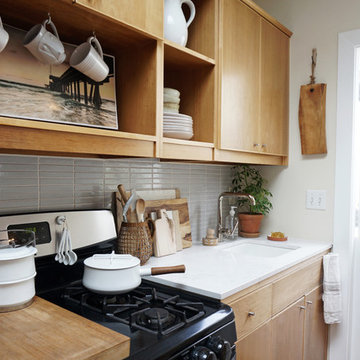 Gray Mosaic Tile Kitchen Backsplash