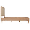 Carmen Cane Bed in Queen, Rattan Wicker Natural Ash Wood Panel Bed