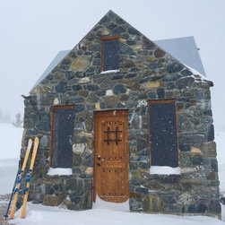 Rustic Mahogany Door with Button Clavos, Easy Speak Window and Grill - Front Doors