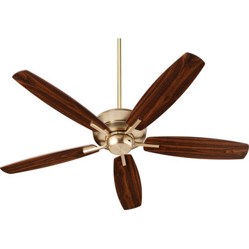 Breeze Quorum Home Collection Ceiling Fan, Aged Brass