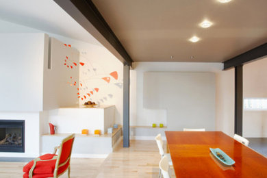 Example of a trendy living room design in Denver