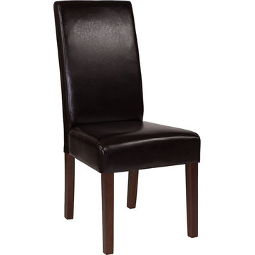 Greenwich Series Parsons Chair, Brown Leather