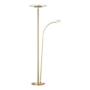 425810108 Arnsberg Dessau LED Floor Lamp w//Adjustable Head Brass Nickel