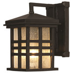 Trans Globe Lighting - Huntington 10" Wall Lantern - The Huntington 10" Wall Lantern showcases any outdoor living space with both style and functionality. The durable craftsmanship is inspired by Mission/Craftsman design themes and maintains a distinctive look as it provides accent and area lighting.  An elegant finish, classic lines, Seeded Glass and enduring style encompass the Huntington collection. The fixture features 8 windows on each side.  Hanging simply in place with a matching era style rectangular wall plate, this fixture is a great accent piece for any outdoor lighting application and will add the finishing touch to any home!  There are multiple items to choose from in this collection.