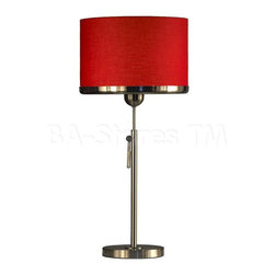 Brim Table Lamp with Red Shade - Table Lamps