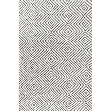 Hand-Tufted Trellis Rug, Ivory, 3'x5'