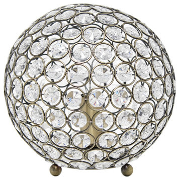 Elipse Crystal Collection Metal Crystal Ball Sequin Table Desk Lamp