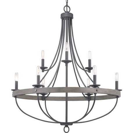 Gulliver Collection Nine-Light Chandelier, Graphite