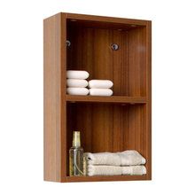bathroom open cabinet