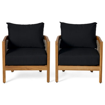 The Crowne Collection Outdoor Acacia Wood Club Chairs